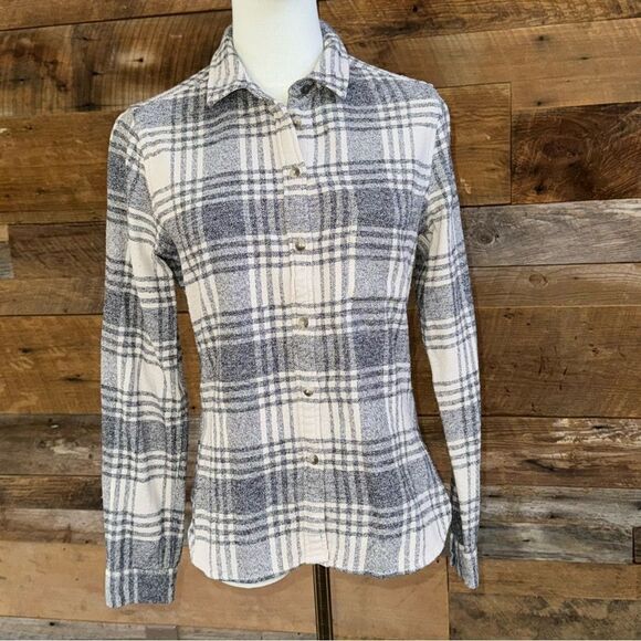 AMERICAN EAGLE 🦅 Grey/off white-flannel 100% cotton slim fit sz s - Picture 2 of 15